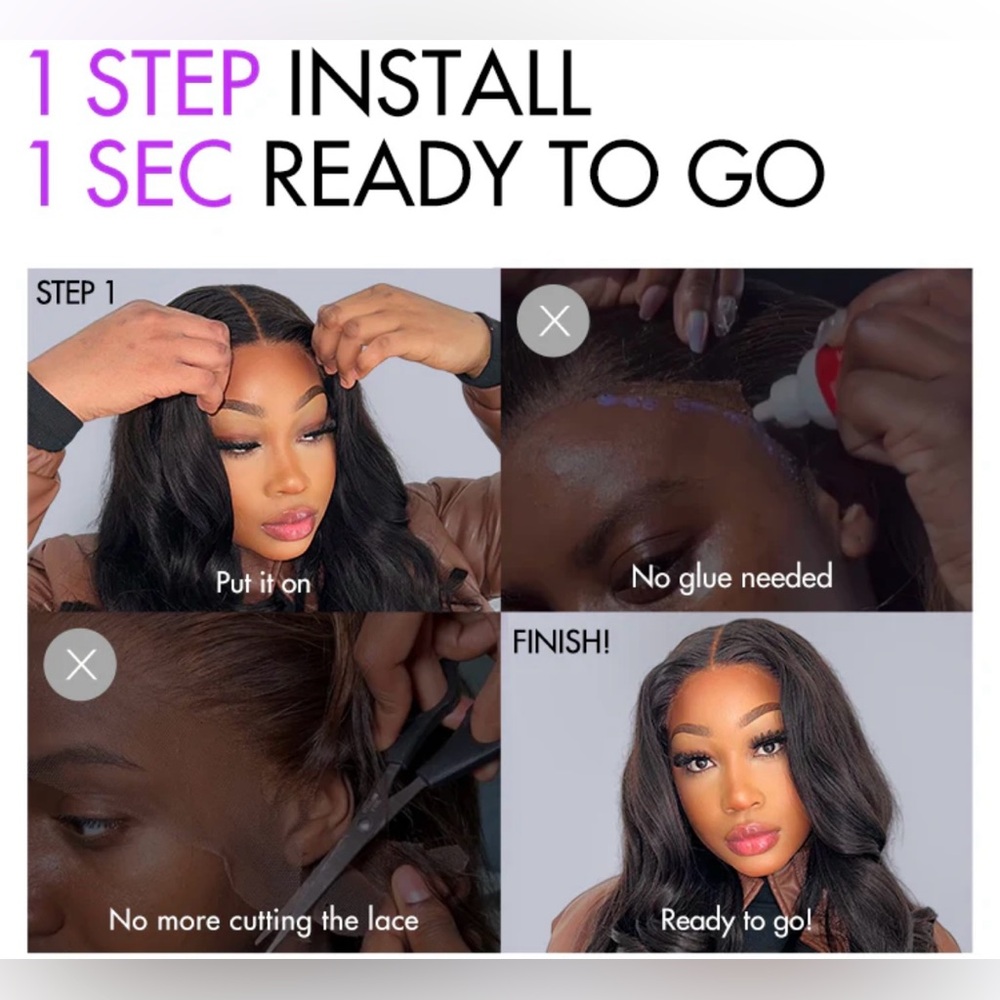 LUVME Gorgeous 5x5 Lace Glueless Loose Wave Dark Brown/Black Wig **NEW** - Picture 3 of 12